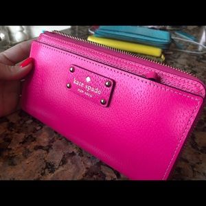 Kate Spade pink wristlet wallet